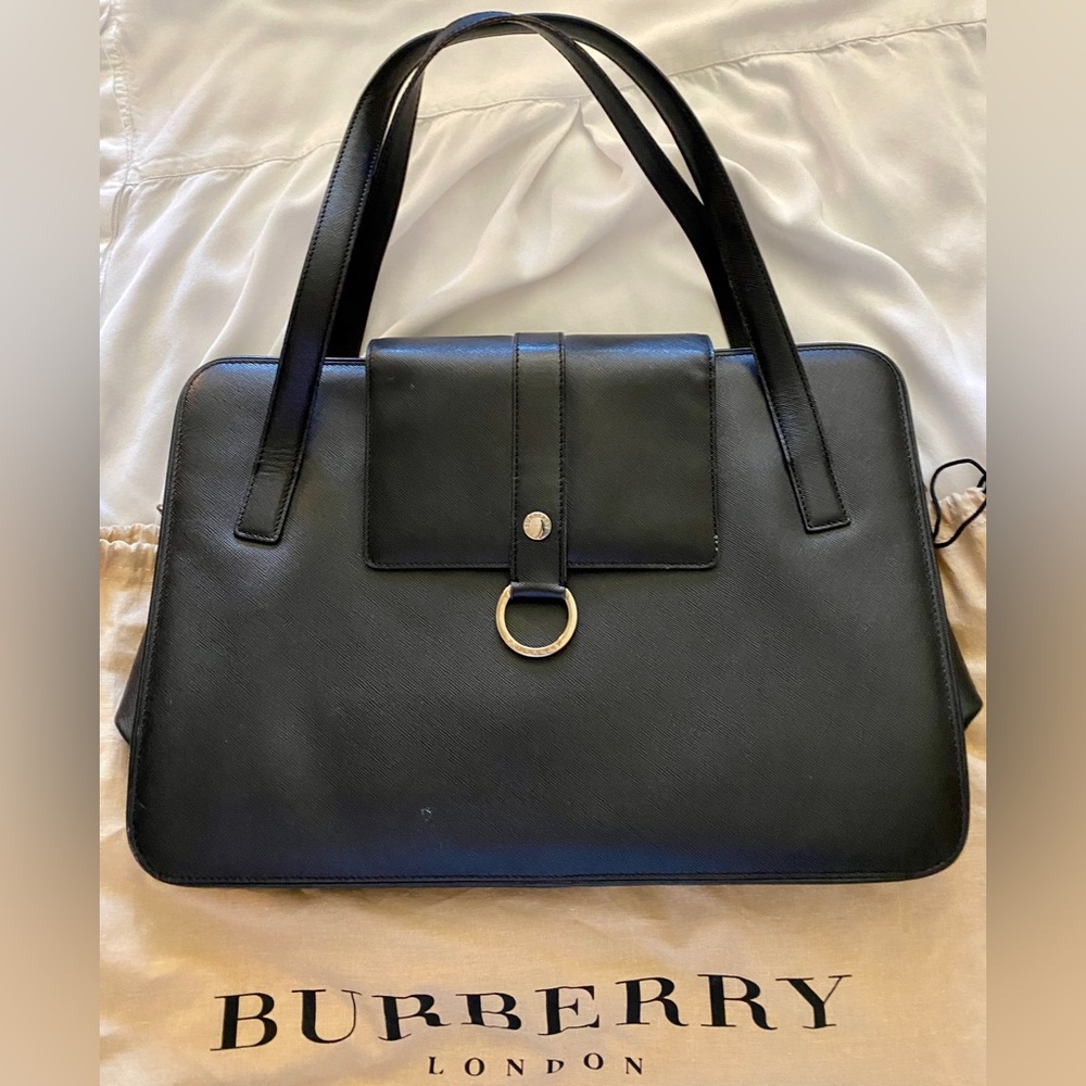 Rare Burberry Vintage Briefcase Laptop Computer Bag Shoulder Handbag Work Tote